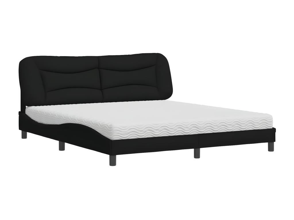 Bed with black mattress 180x200 cm fabric NVPW41993