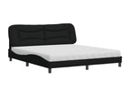 Bed with black mattress 180x200 cm fabric NVPW41993