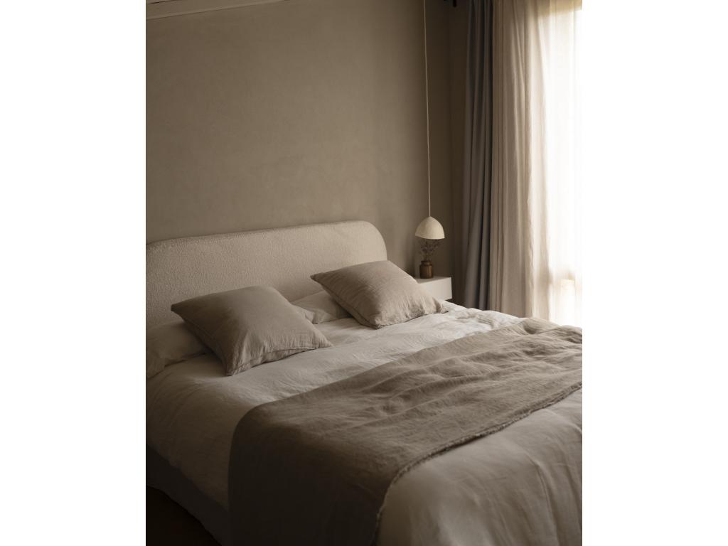 Removable white boucle headboard cover 140x110cm - Mobenze EPLZ91215