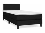 Upholstered bed base with mattress, black, 90x200 cm, fabric, TJRX75134