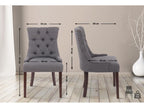 Set of 2 Dining Chairs - Fabric / Mobenze - Dark Grey - Mobenze BYYL32080
