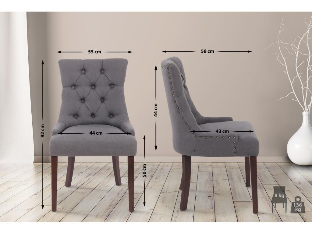 Set of 2 Dining Chairs - Fabric / Mobenze - Dark Grey - Mobenze BYYL32080