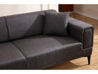 Mobenze 3-seater convertible sofa, dark grey canvas fabric YATX22208