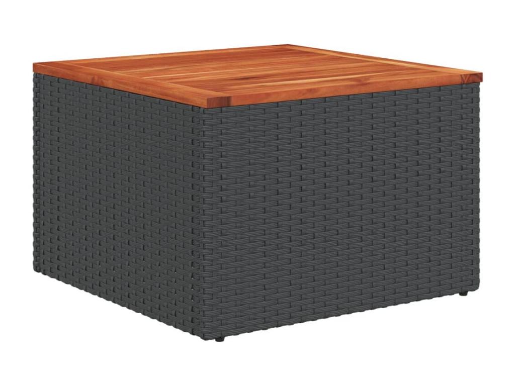 5-piece garden furniture set with cushions, black woven resin DAPY71689