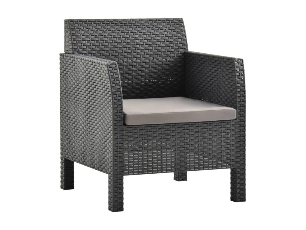 2-piece garden furniture set with PP cushions, rattan, anthracite FOVN07056