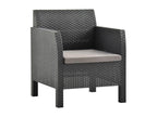 2-piece garden furniture set with PP cushions, rattan, anthracite FOVN07056