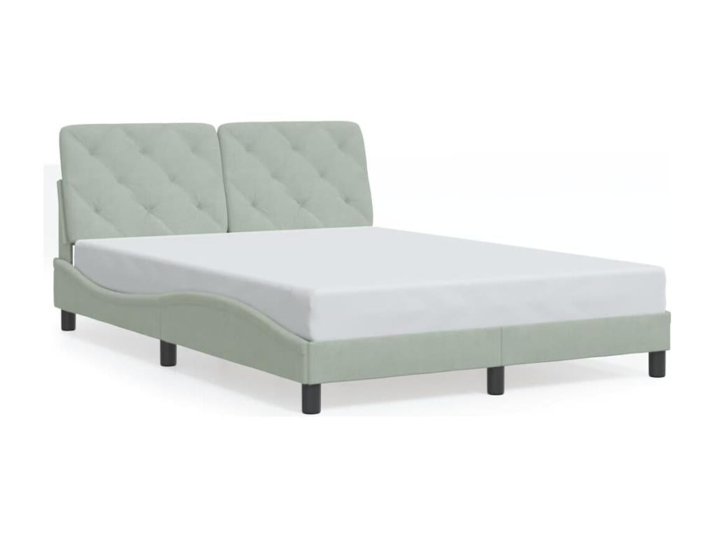Light grey bed frame without mattress 120x200 cm Mobenze TGXB55841