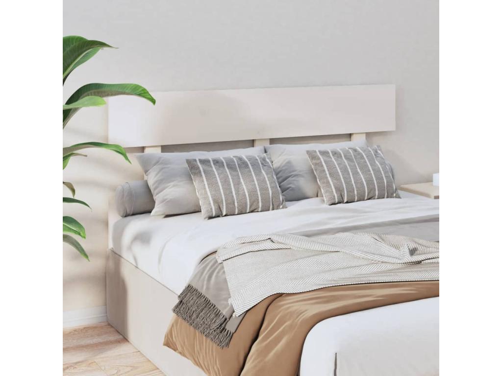 White Headboard 138x3x81 cm Solid Pine Mobenze YUHA17727