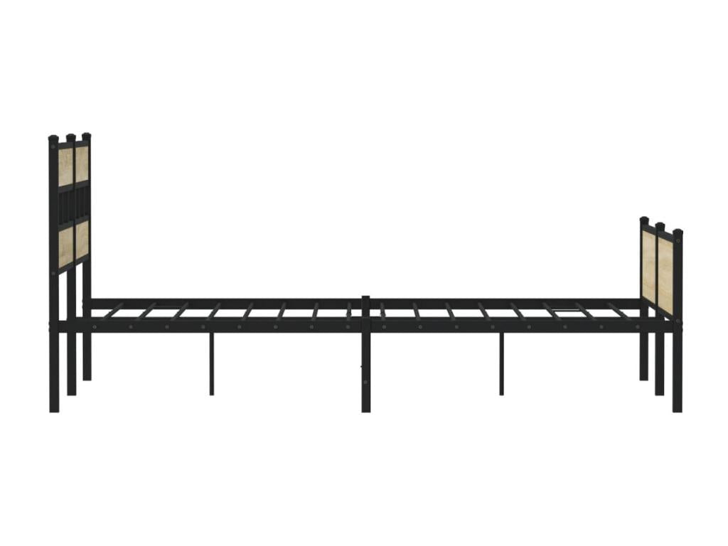 Metal bed frame without mattress, oak Mobenze, 193x203 cm, VFZO50647