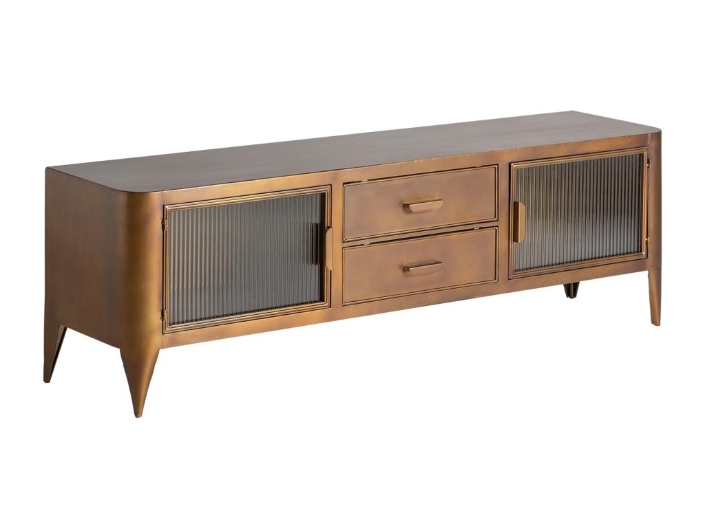 TV stand in gold-plated iron, 160x40x51 cm, TENL19670