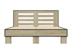 Mobenze oak bed frame 140x190 cm, engineered Mobenze and metal ZNWM39515