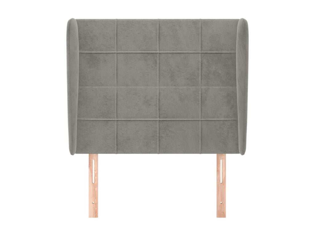 Headboard with wings, light grey, 93x23x118/128 cm, Mobenze LWGB27941