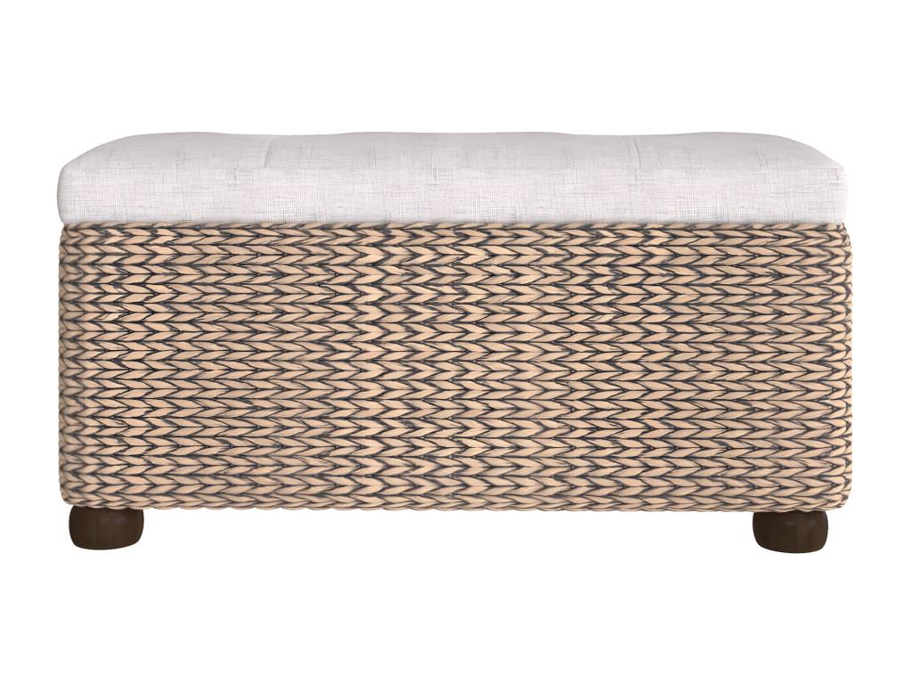 Storage benches, set of 2 with grey cushions, 69 cm, distaff HQWZ68210