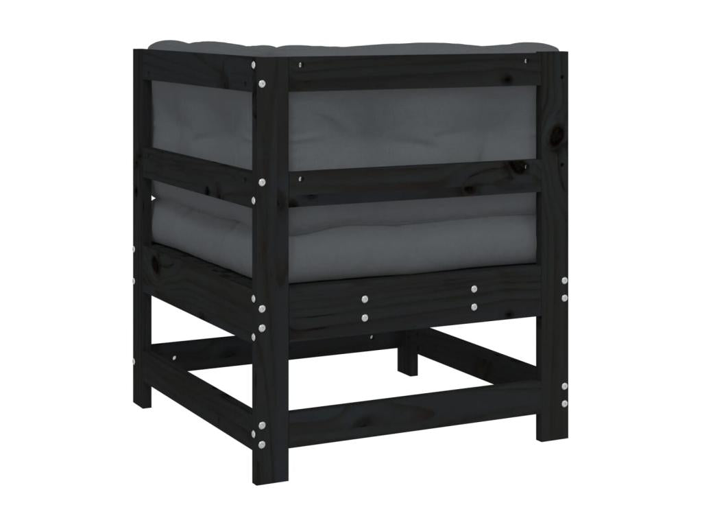 Corner sofa with black cushions, solid pine, Mobenze RLPT20536