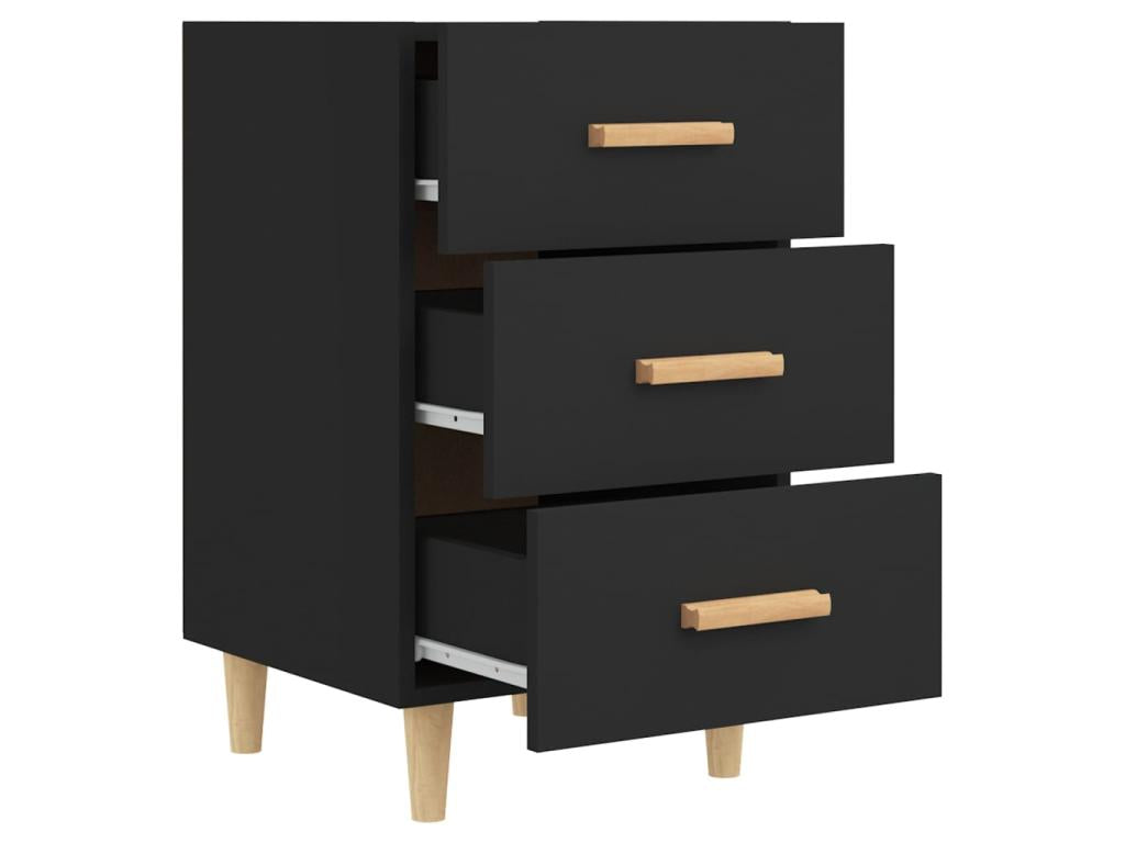 Black bedside table 40x40x66 cm, engineered Mobenze EKZH42645