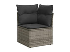 10-piece garden furniture set with cushions, grey woven resin BKRL56523
