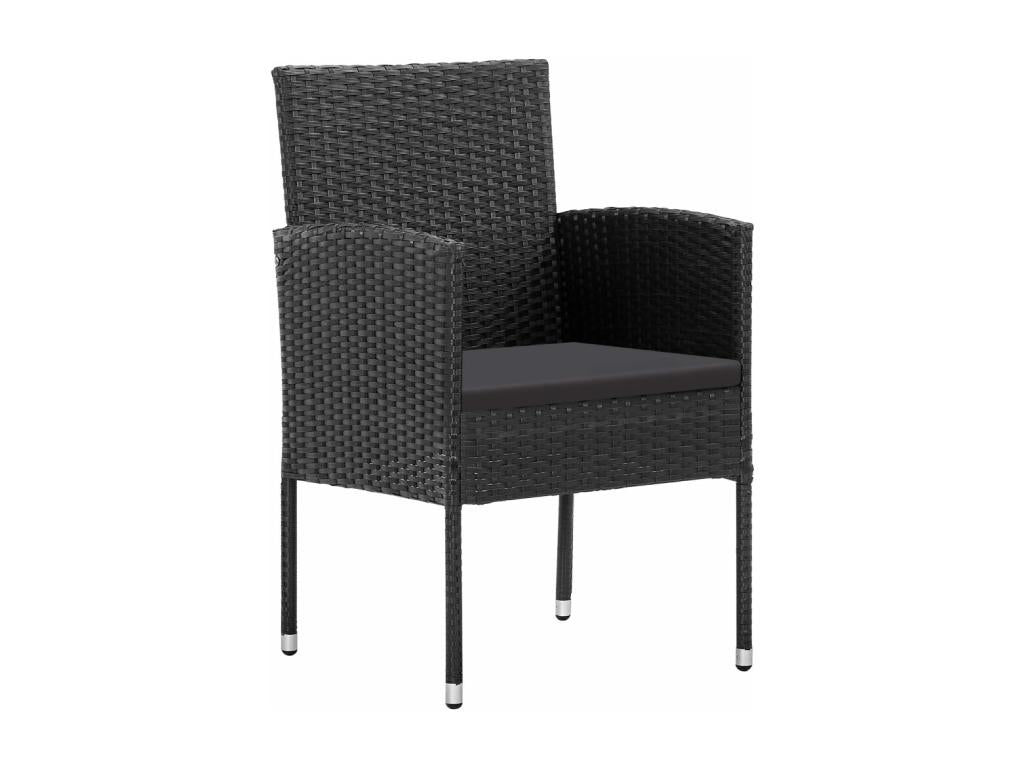 5-piece garden dining set, black, QAGO13646