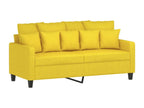 3-piece sofa set with cushions, light yellow fabric, BNCQ57671