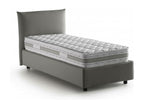 Luxameub Single Bed, Storage Bed with Fabric Upholstery, Made in Italy, Side Opening, Includes 80x190 cm Mattress, Grey MAQQ55668