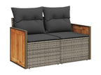 Garden furniture set with cushions, 13 pieces, grey woven resin CGEG16792