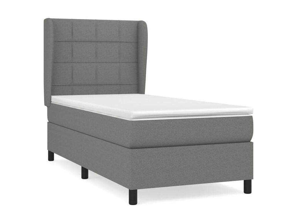 Mobenze bed base with dark grey mattress 90x200 Fabric HNWT84415