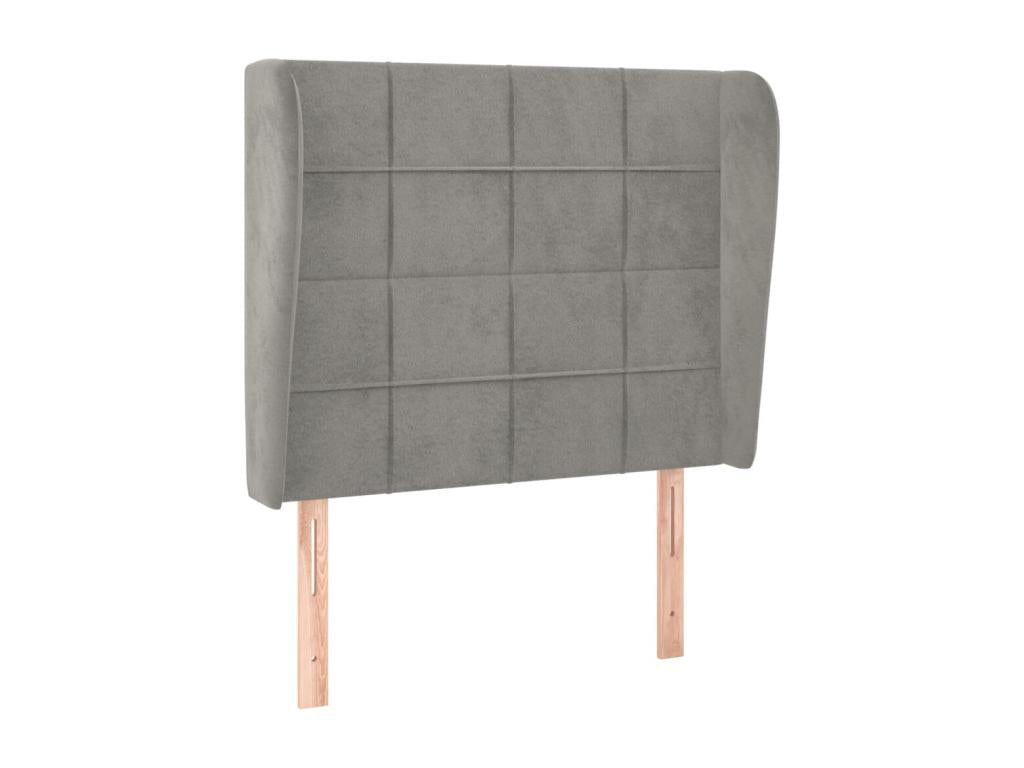 Headboard with wings, light grey, 93x23x118/128 cm, Mobenze LWGB27941
