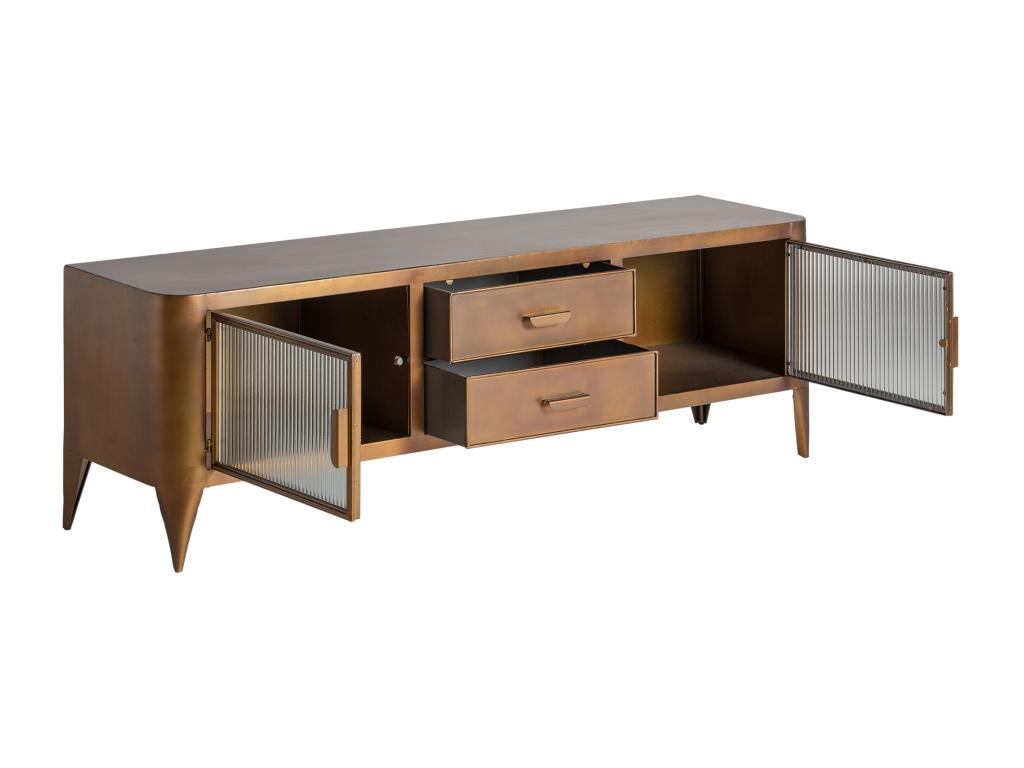 TV stand in gold-plated iron, 160x40x51 cm, TENL19670