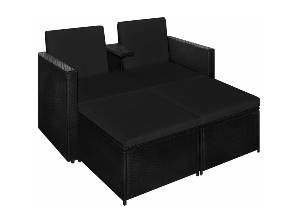 Black resin garden furniture set, 132x62x77 cm, 02 0016010 DJKR89778