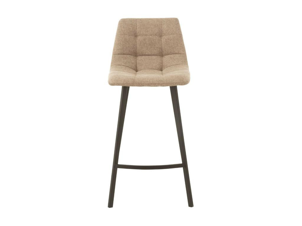 Set of 2 black fabric and metal bar stools - Luxameub VCAW23189
