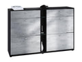 Black and concrete shoe cabinet, WxHxD 155.5x95x28 cm, HAPI66522