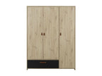 3-door, 1-drawer industrial-style wardrobe in Mobenze oak color - Made in France VCET61740