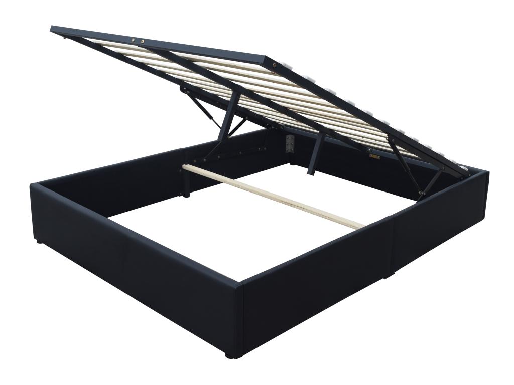 Mobenze black storage bed 180x200 cm with legs and 14 Mobenze easy to assemble and maintain AOQV05424