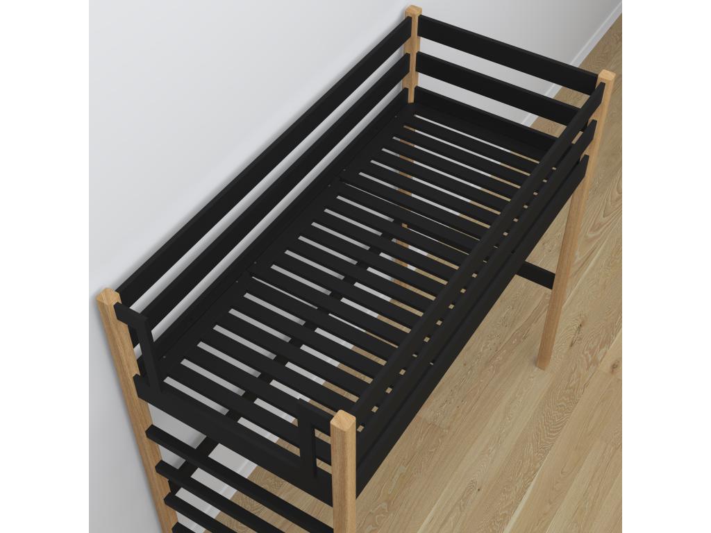 Mobenze loft bed - with desk N01 Black / Natural Oak 80x200 ZBSB89500