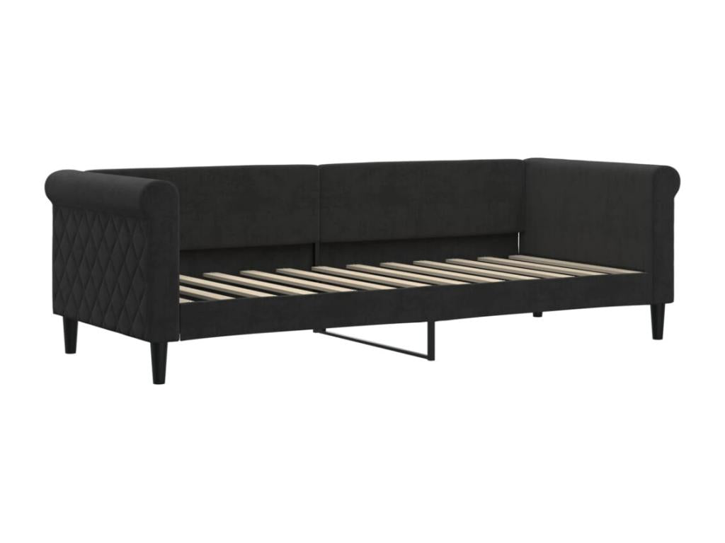 Daybed with pull-out bed and drawers, black, 80x200 cm, Mobenze JVUH90008