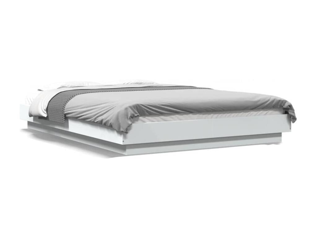 White bed frame 140x200 cm, engineered Mobenze, JICG09623