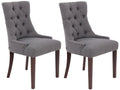 Set of 2 Dining Chairs - Fabric / Mobenze - Dark Grey - Mobenze BYYL32080