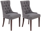 Set of 2 Dining Chairs - Fabric / Mobenze - Dark Grey - Mobenze BYYL32080