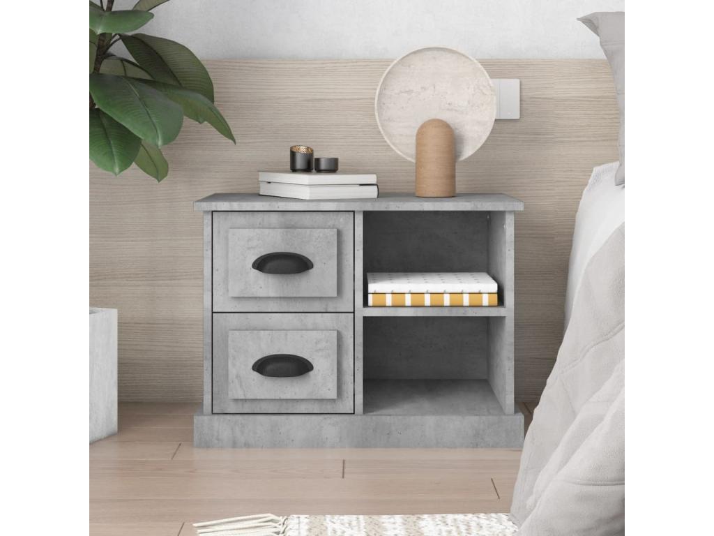 Concrete grey bedside table 60x35.5x45 QJZD36076