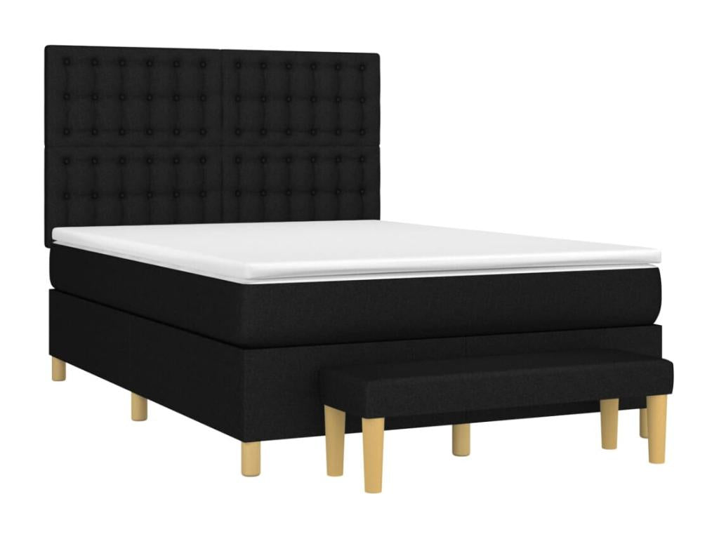 Mobenze bed base with black mattress 140x190 cm fabric BQMZ31382