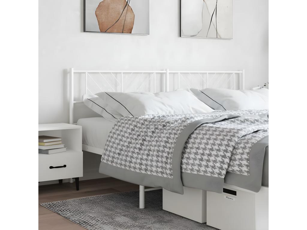 White metal headboard 160 cm VAWH65391
