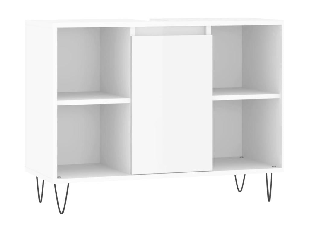 Glossy white bathroom cabinet 80x33x60 cm LKVP61692