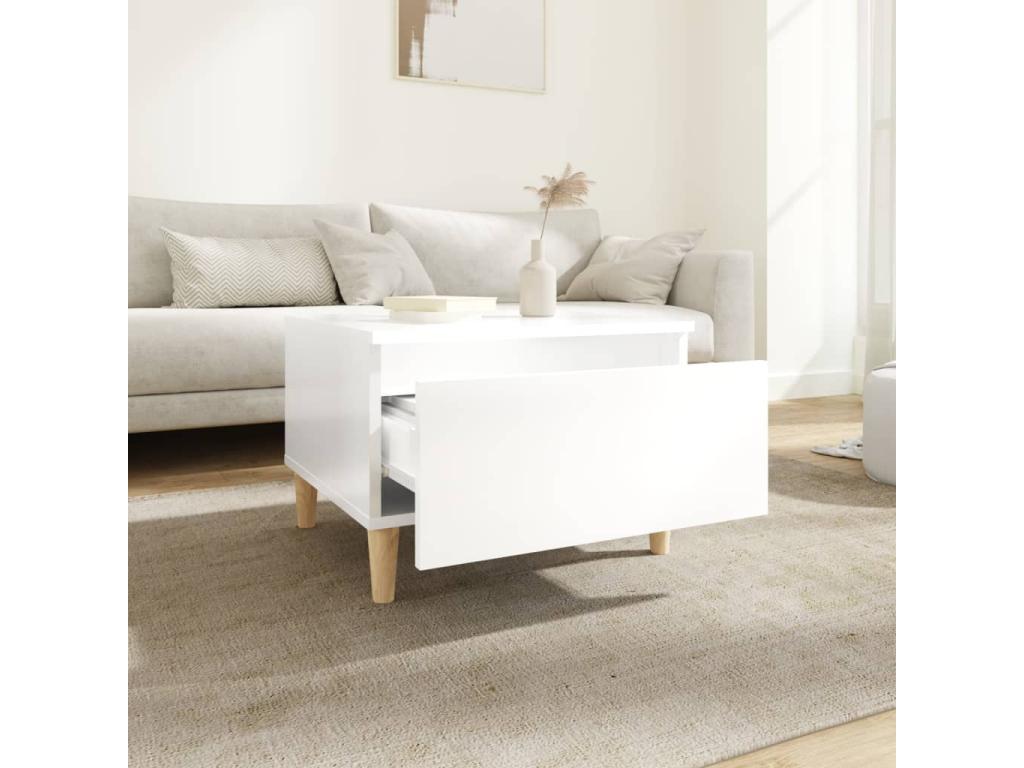 Glossy white side table 50x46x35 cm Mobenze engineering SHBH08320