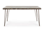 Steel and glass dining table with Mobenze L 160cm card NSVF42926