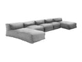 Modular 5-seater garden furniture set with chaise longue, grey - Luxameub ADFO35703