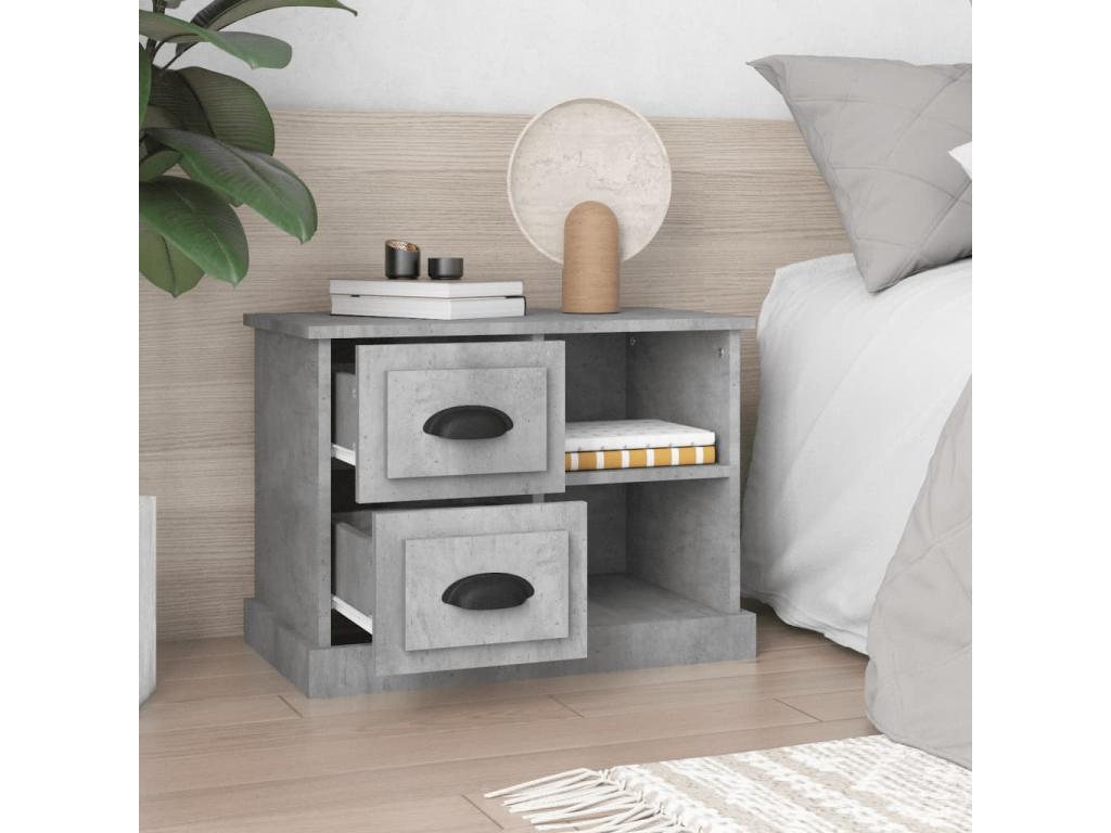 Concrete grey bedside table 60x35.5x45 QJZD36076