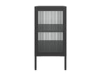 Black sideboard 70x35x70 cm glass and steel IGVE08181