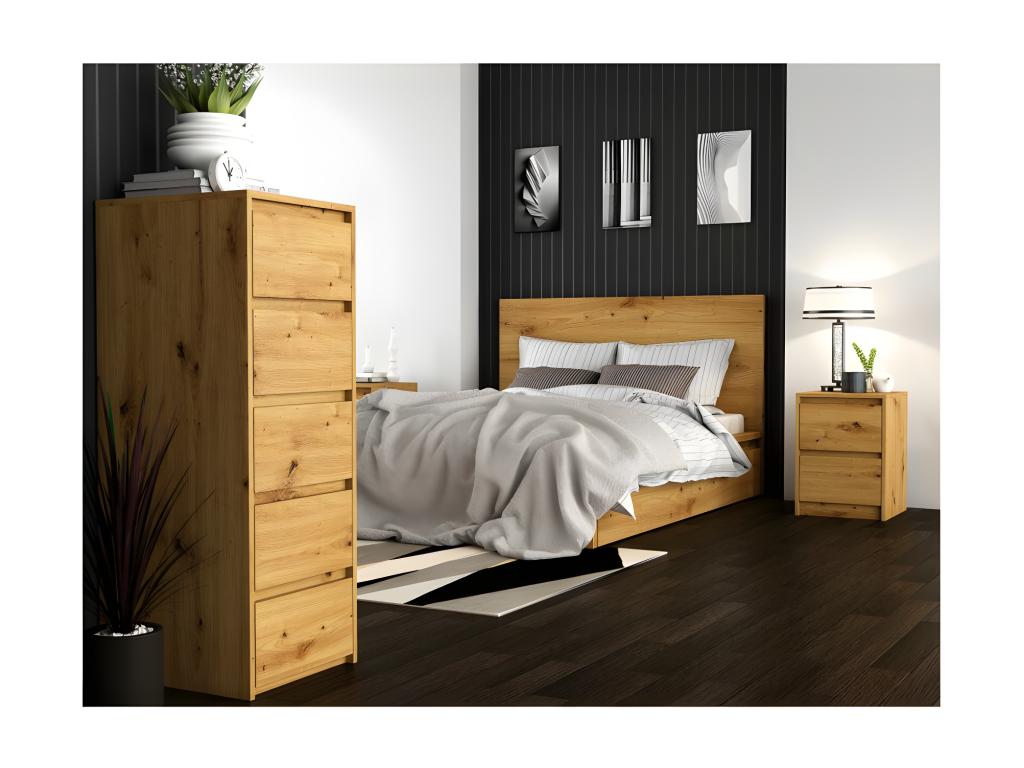 Mobenze - Mobenze style bedside table 55x43x40cm - Nightstand with 2 drawers - Modern style bedside table - Modern storage unit NAFX03702