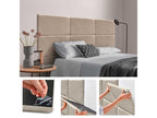 Mobenze Set of 8 Self-Adhesive Linen Wall Panels, Sound Absorbing, Shockproof, and Earth-Colored Headboards, 60x50cm x8 CCNR45891