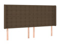 LED Headboard, Dark Brown, 183x16x118/128 cm, Fabric DJPV88425