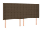 LED Headboard, Dark Brown, 183x16x118/128 cm, Fabric DJPV88425